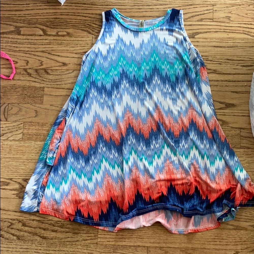 zigzag pattern tank top dress